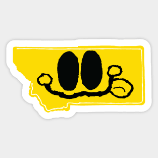 Montana Happy Face with tongue sticking out Sticker